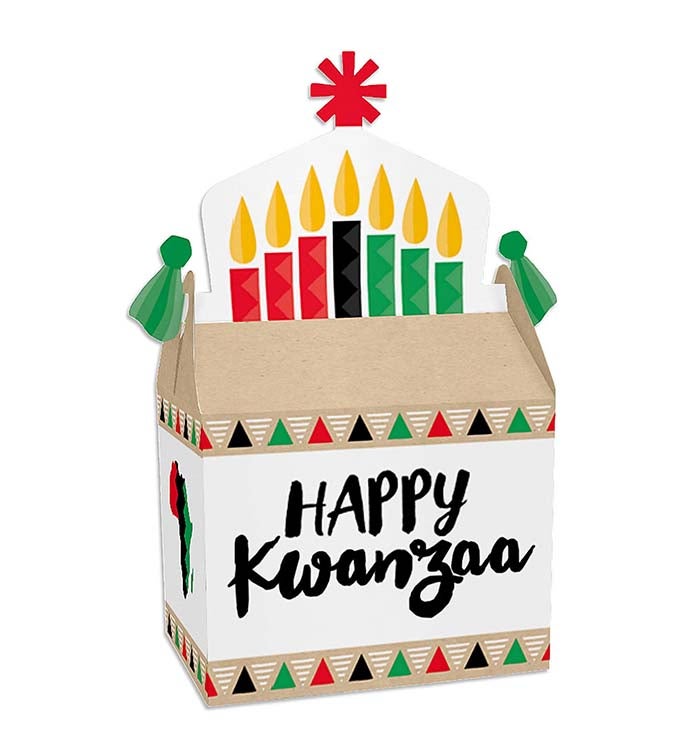 Happy Kwanzaa   Treat Box Party Favors   Goodie Gable Boxes   Set Of 12