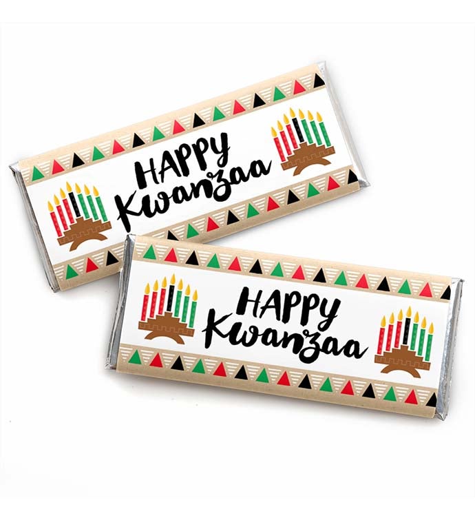 Happy Kwanzaa   Candy Bar Wrappers African Heritage Holiday Favors   24 Ct
