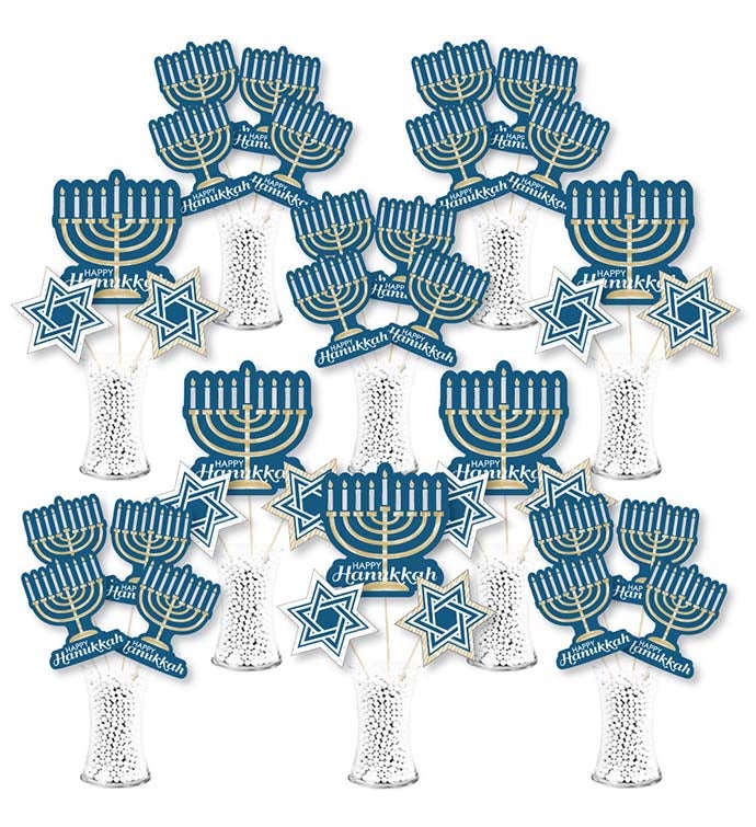 Happy Hanukkah  chanukah Centerpiece Sticks Showstopper Table Toppers 35 Pc