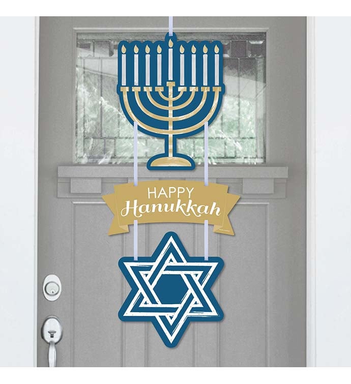 Happy Hanukkah   Chanukah Holiday Party Outdoor Decor Front Door Decor 3 Pc