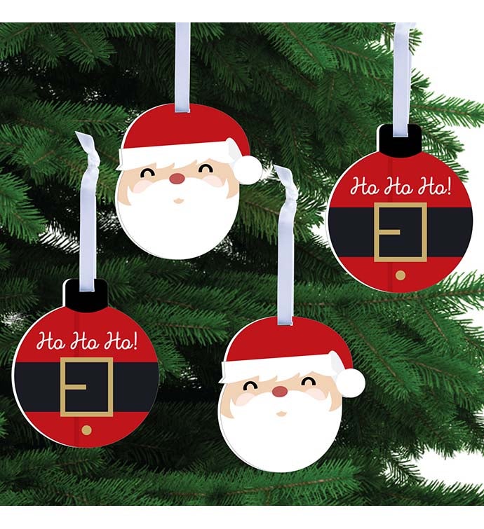 Jolly Santa Claus   Christmas Party Decor   Christmas Tree Ornaments 12 Ct