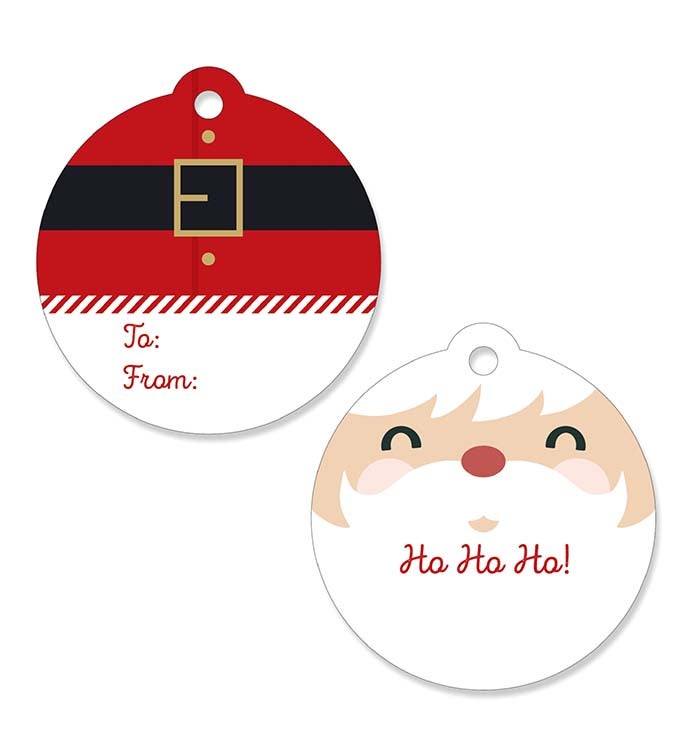 Jolly Santa Claus   Christmas Party Favor Gift Tags  set Of 20