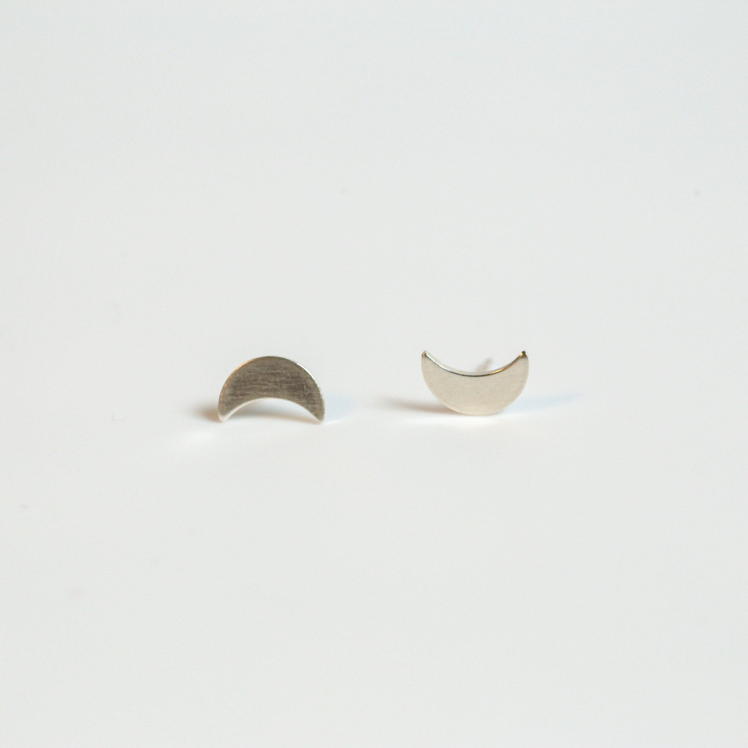 Sterling Silver Little Moon Studs