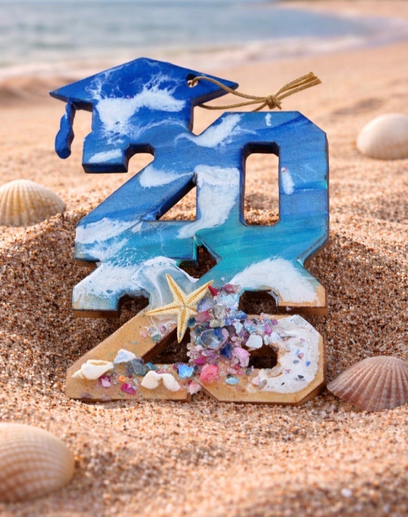 Hand Painted Graduate 2023 Seascape Ornament