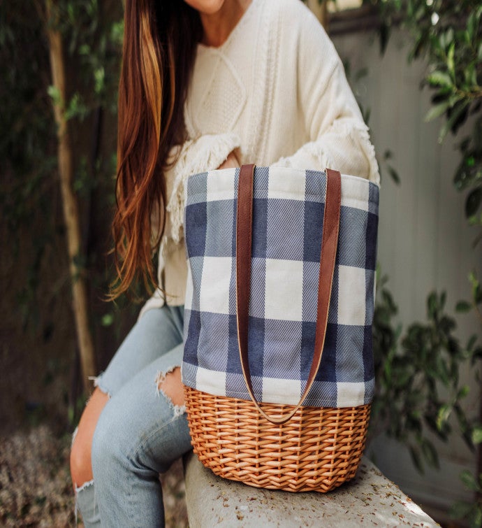 Coronado Canvas And Willow Basket Tote