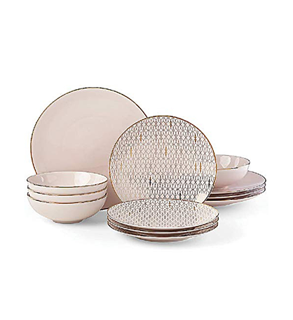 Lenox Trianna Blush 12-piece Dinnerware Set, 16.20 Lb, Pink