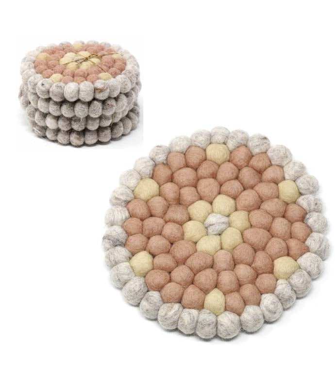 Handcrafted Felt Trivet & Coaster Set