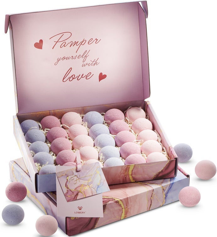 Bath Bombs Gift Set   30pc Spa Body Care Balls In Variety Scents