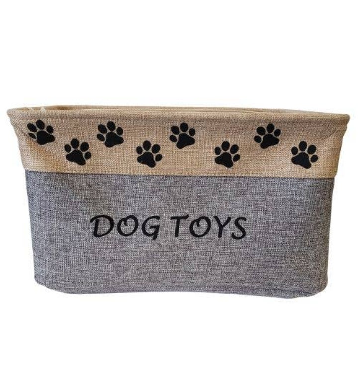 Dog Toy Bin   Collapsible Fabric Pet Toy Storage Basket  2 Pack