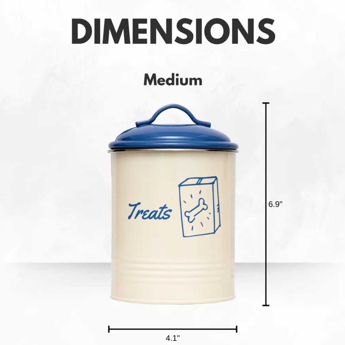 French Blue Pet Food Canisters