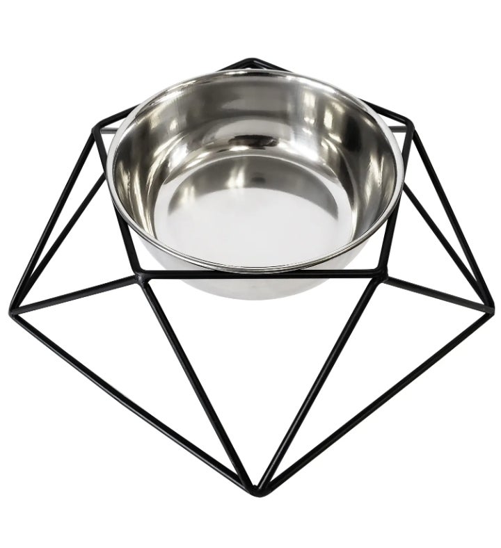 Eco-friendly Elevated Geometric Single Dog Bowl Feeder