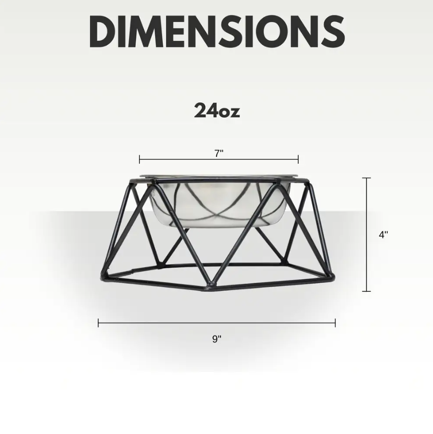 Eco friendly Elevated Geometric Single Dog Bowl Feeder
