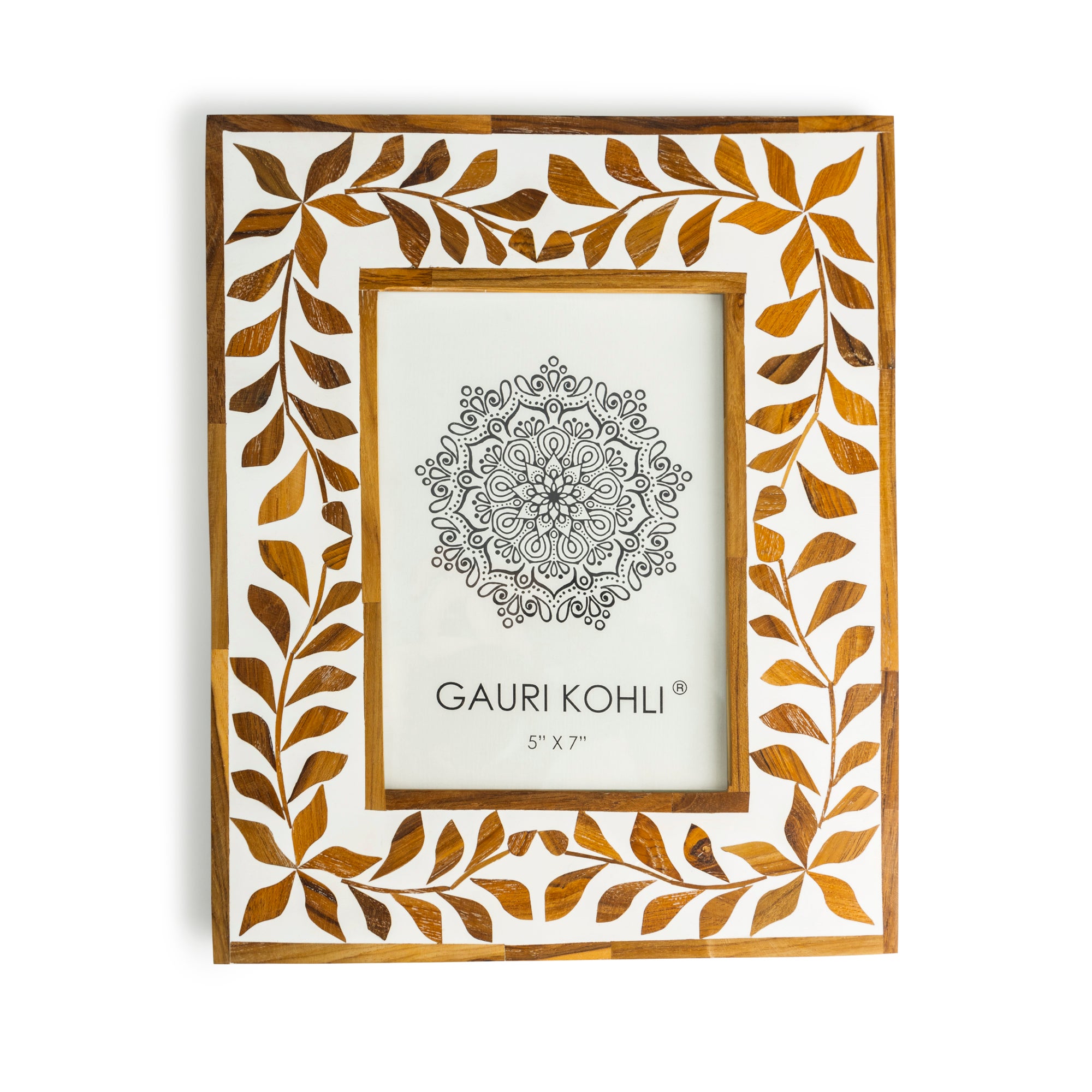 Gauri Kohli Jodhpur Wood Inlay Picture Frame, 5"x7"