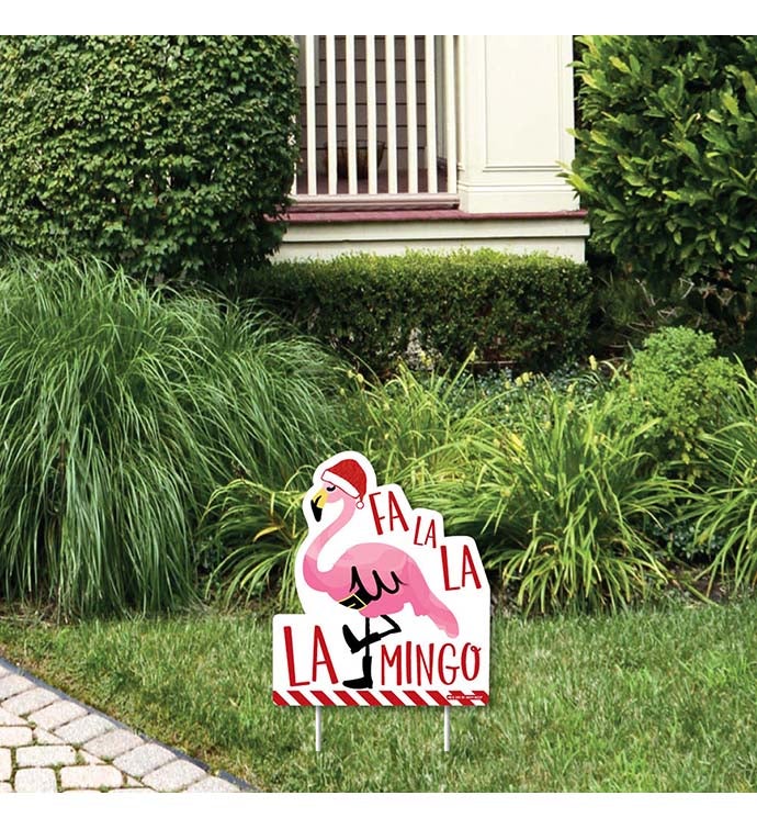Flamingle Bells   Outdoor Lawn   Tropical Christmas Party Yard Sign   1 Pc