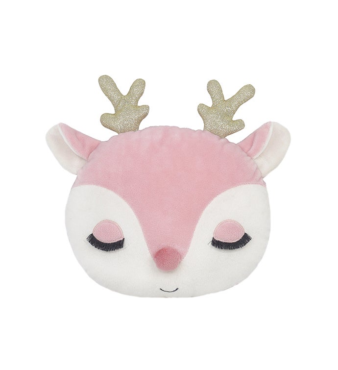 Reindeer Accent Pillow   Pink