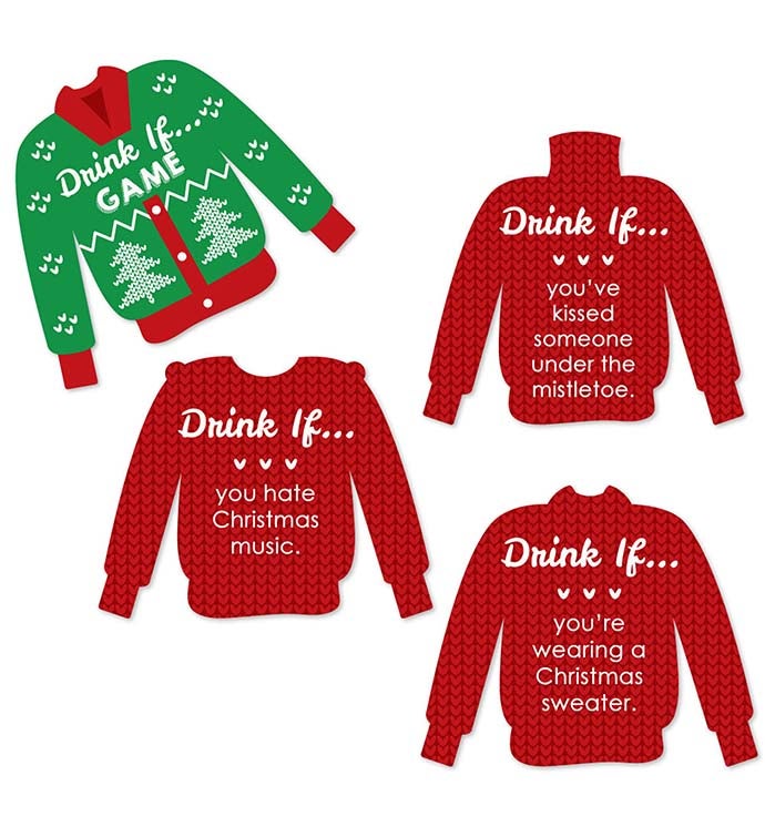 Drink If Game   Ugly Sweater   Christmas And Holiday Party Game   24 Count