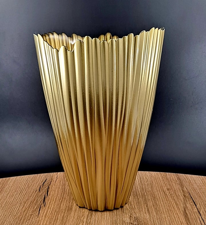 Coral 12" Gilded Glass Vase