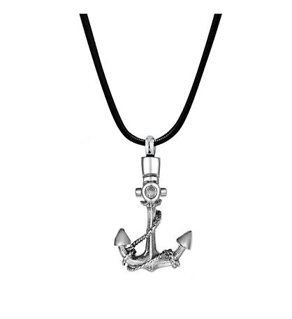Silver Anchor Memorial Necklace Ashes Holder Cremation Jewelry