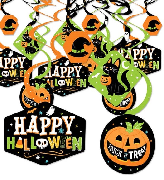 Jack o' lantern Halloween   Kids Halloween Hanging Decoration Swirls 40 Ct