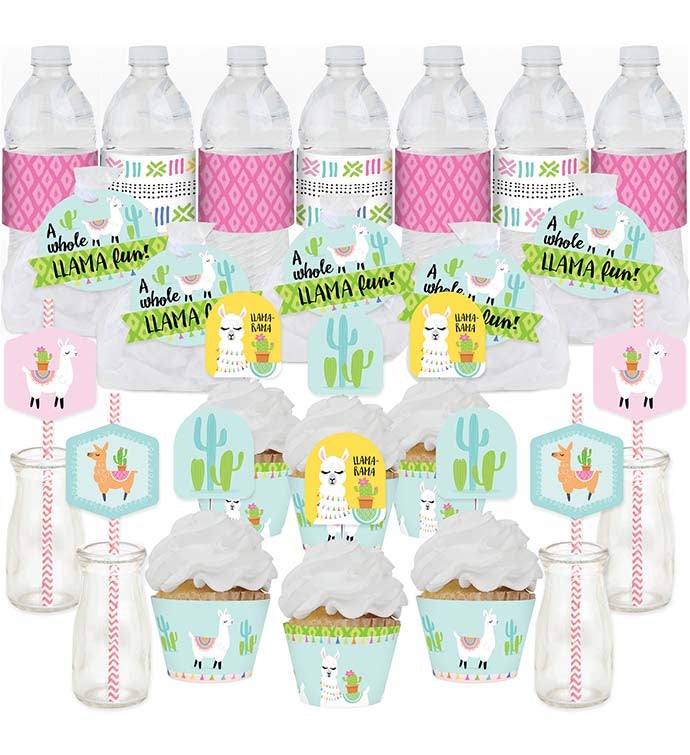 Whole Llama Fun   Baby Shower Or Birthday Fabulous Favor Party Pack 100 Pc