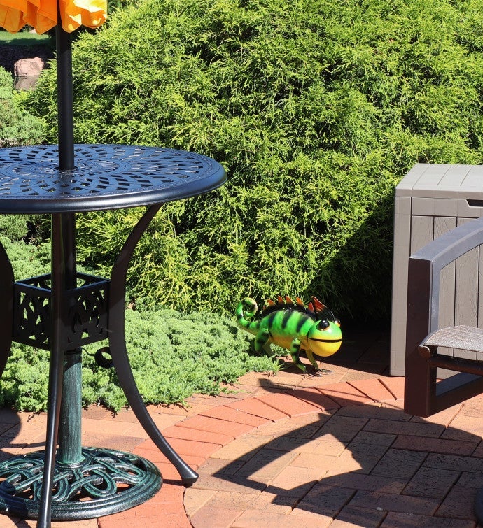 Greg And Gary The Green Chameleons Indoor/outdoor Metal Statues - 8.5" H