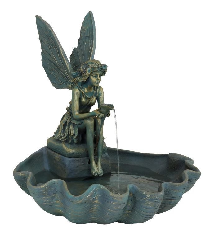 Fairy Shell Outdoor Water Fountain 30 Inch