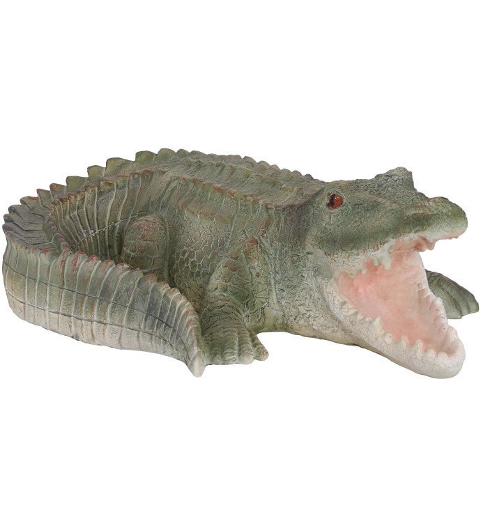 Chloe The Crocodile Indoor/outdoor Garden Statue   18.25 inch