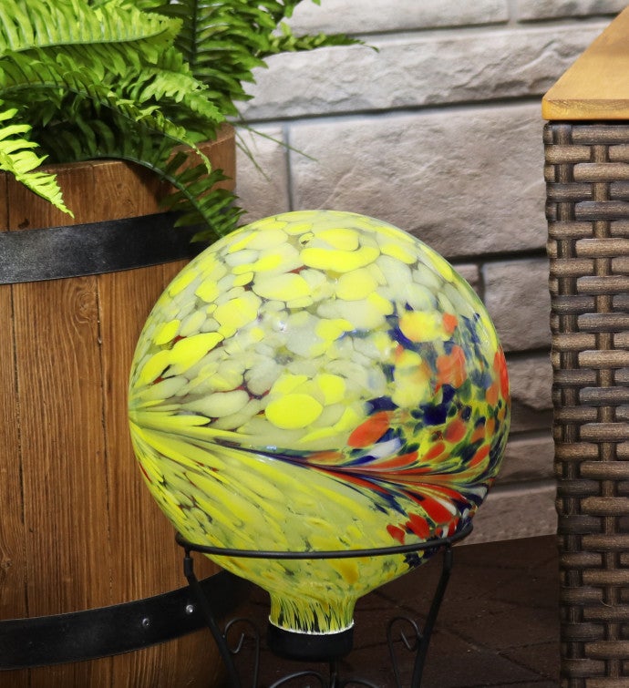 Bright Summer Burst Outdoor Garden Glass Gazing Globe Ball   10 inch