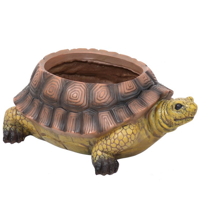 Teddy The Turtle Indoor/outdoor Polyresin Garden Planter   11 inch