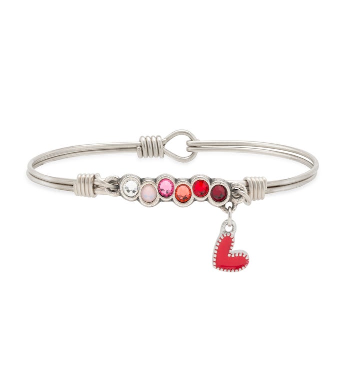 Luca + Danni Red Heart Starlight Bangle In Love Ombre