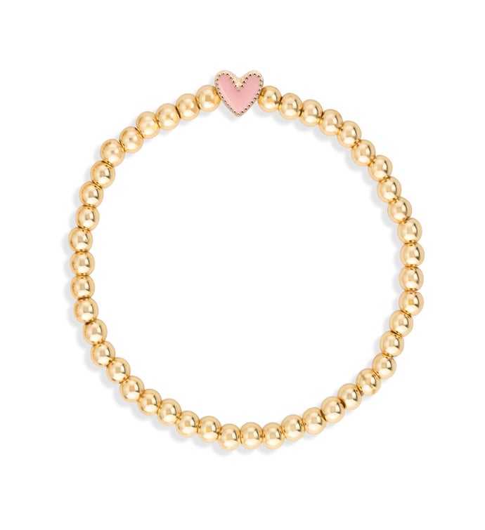 Luca + Danni Heart Stretch Bracelet In Pink