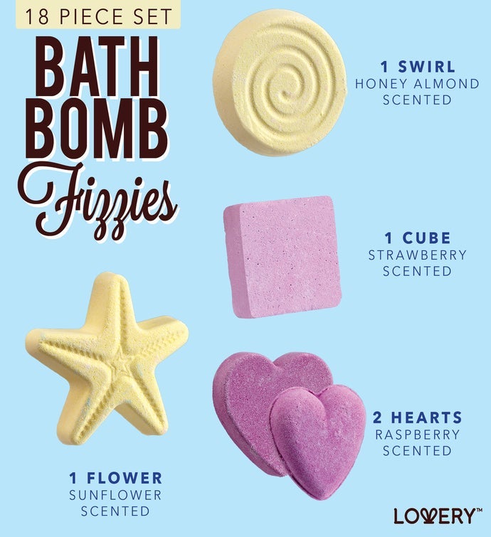 Valentines Day Bath Bombs Gift Set for Women   17 Large Bath Fizzies