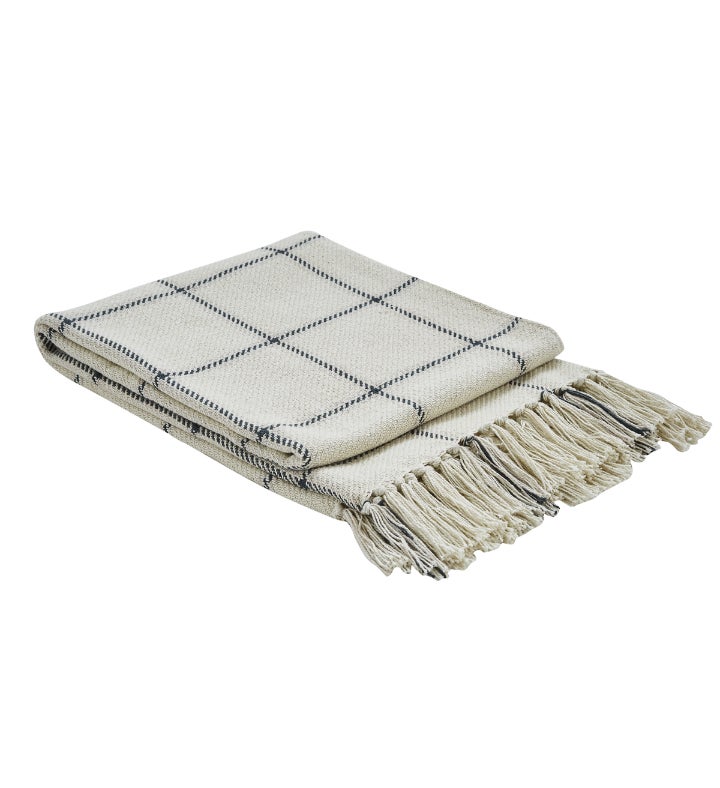 Park Designs Mercantile Windowpane Throw   60''l   Off white