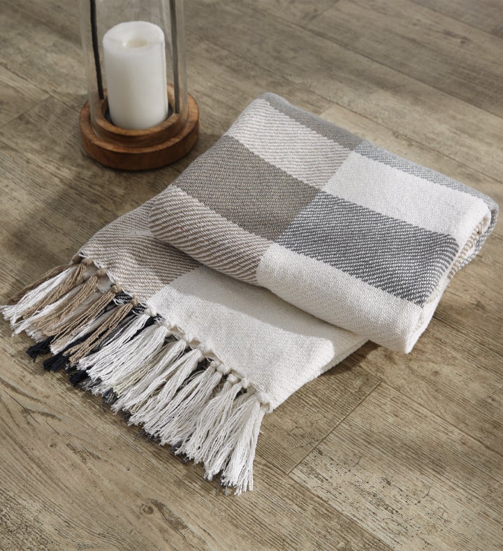 Split P Urban Plaid Throw - 60''l - Gray