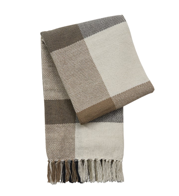 Split P Urban Plaid Throw   60''l   Gray