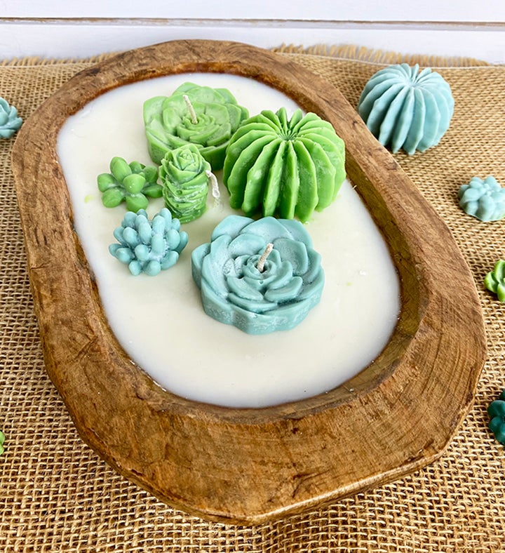 Succulent Dough Bowl Candle