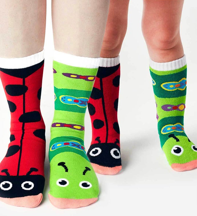Ladybug & Caterpillar   Adult + Kid Socks