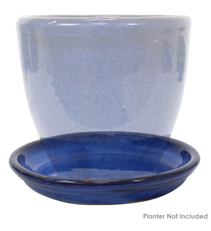 Set Of 4 Glazed Ceramic Planter Saucer