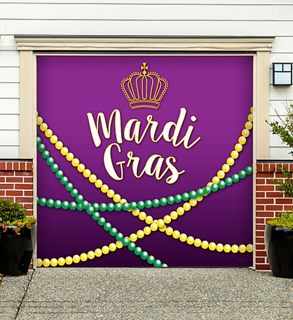 7' X 8' White And Purple Mural Beads Single Car Garage Banner