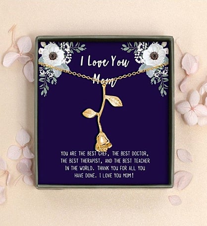 I Love You Mom Necklace Mother's Day Jewelry