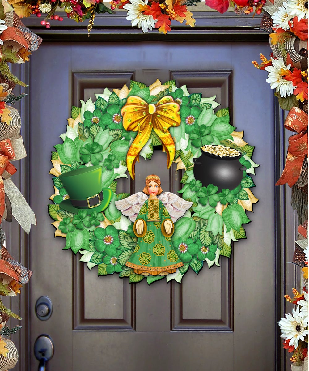 St Patrick's Day Wreath Irish Holiday Door Decor By G.debrekht Celtic Décor