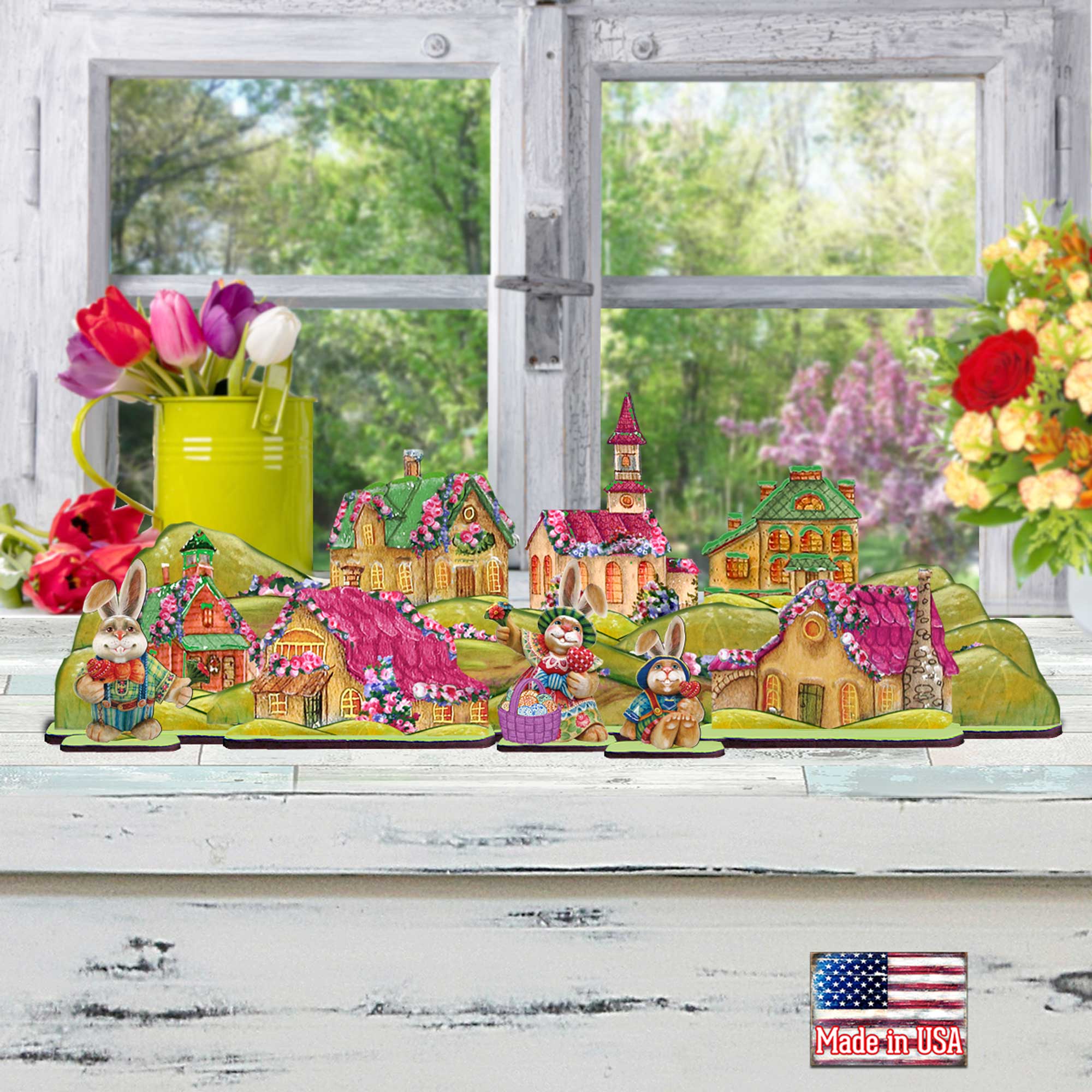 Easter Village Set Of 12 By G. Debrekht Easter Spring Décor