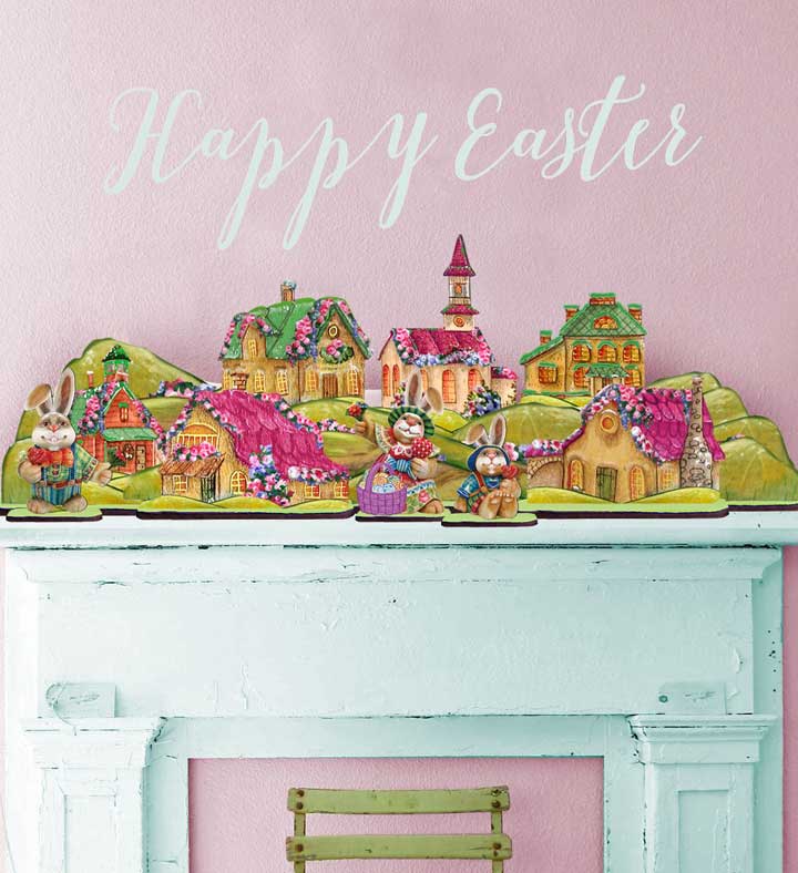 Easter Village Set Of 12 By G. Debrekht Easter Spring Décor