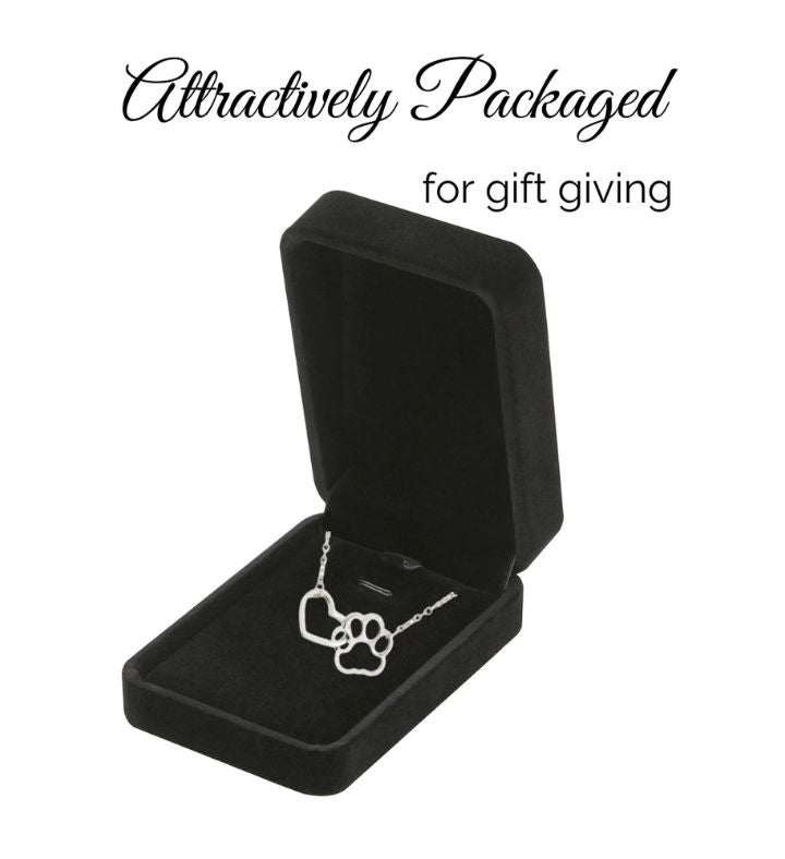 Loss Of Pet Sympathy Gift, Heart And Pawprint Memorial Necklace