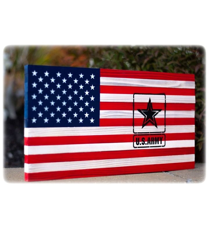 Veteran Memorial Wooden Flag