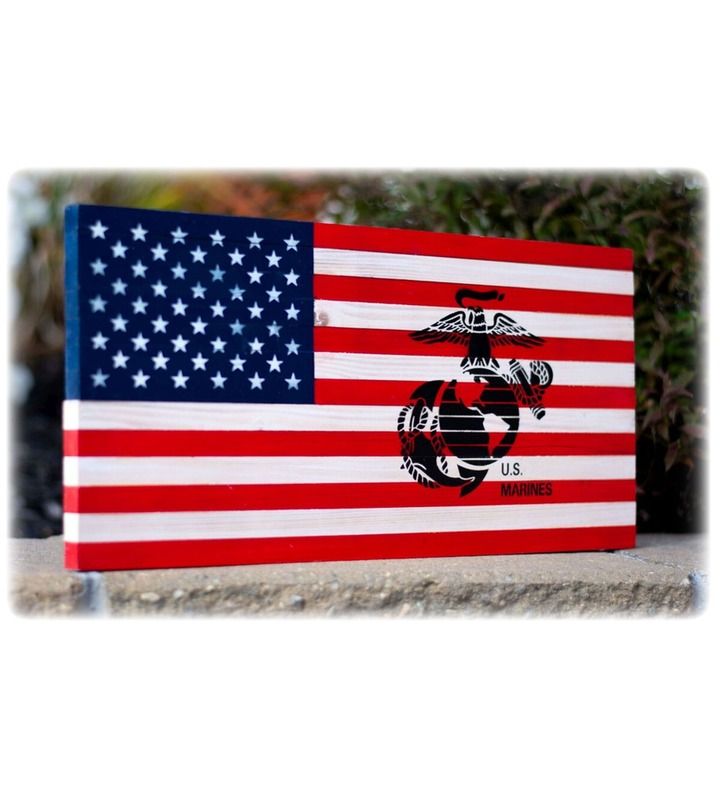 Veteran Memorial Wooden Flag 
