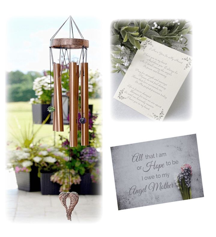 Loss Of Mother Gift, Memorial Windchimes Sympathy Gift With Magnet