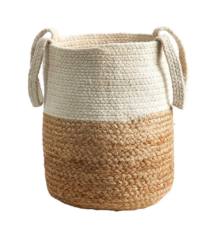 Nearly Natural 12.5 Handmade Natural Jute And Cotton  Planter