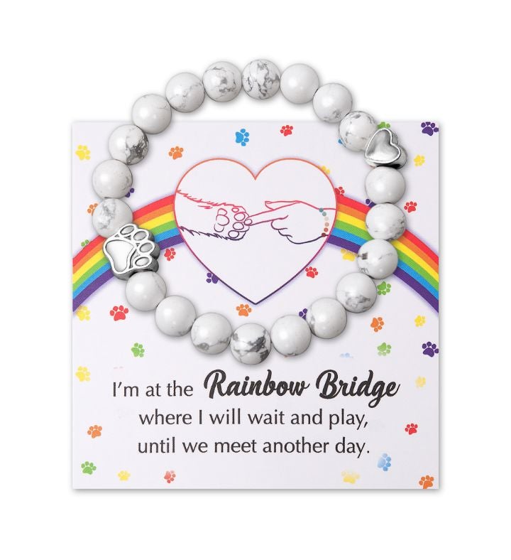 Women Rainbow Bridge Pet Memorial Bead Charm Bracelet