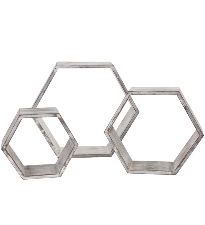 White Hexagon Nesting Shelves